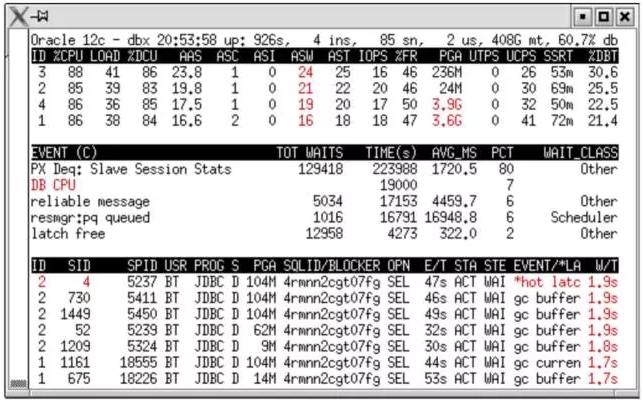 下載鏈接: oratop - utility for near real-time monitoring of